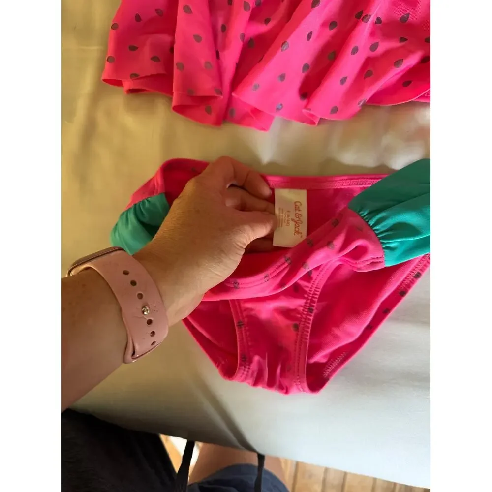Cat & Jack watermelon two pice bathing suit size 6